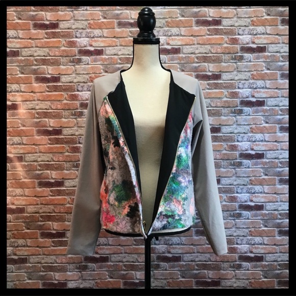 Anthropologie Jackets & Blazers - Anthro Floral Weston Wear Structured Zip Jacket
